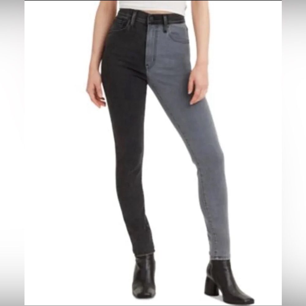 Levi's Two-Tone Black and Gray Skinny Jeans